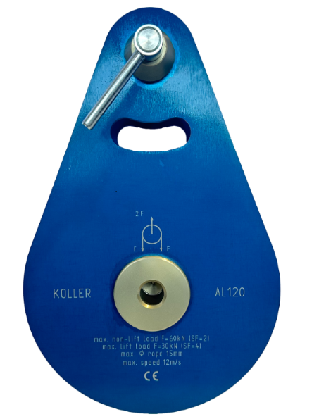 AL120 Seilrolle KOLLER mit Alu-Rolle 60KN AL120 Seilrolle KOLLER mit Alu-Rolle 60KN